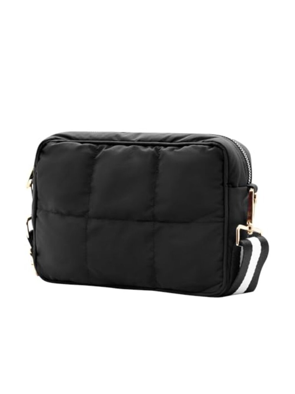 Quilted Crossbody Bag Puffer Shoulder Bag Padded Nylon Purse Detachable Strap